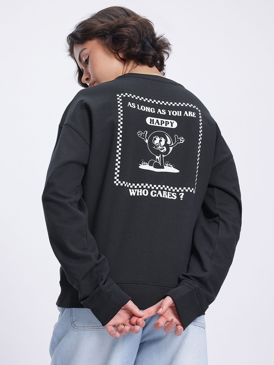 DressBerry Printed Drop-Shoulder Sweatshirt