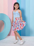 pspeaches Girls Printed Top with Skirt