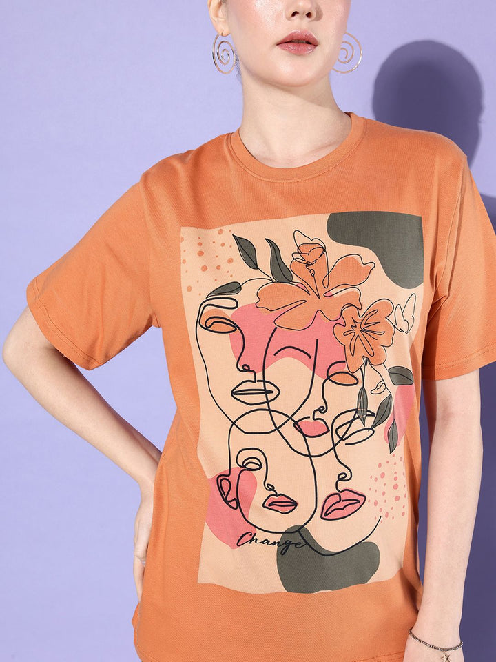 DILLINGER Graphic Printed Oversized Longline Pure Cotton T-shirt