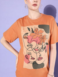 DILLINGER Graphic Printed Oversized Longline Pure Cotton T-shirt