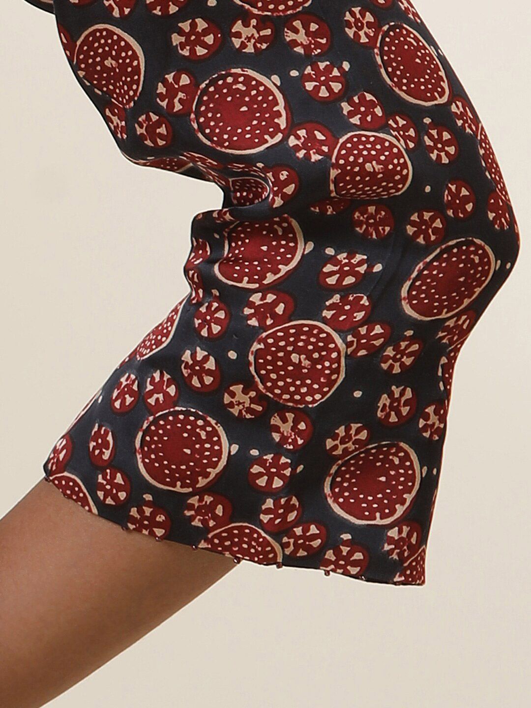 W Floral Printed Round Neck A-Line Top