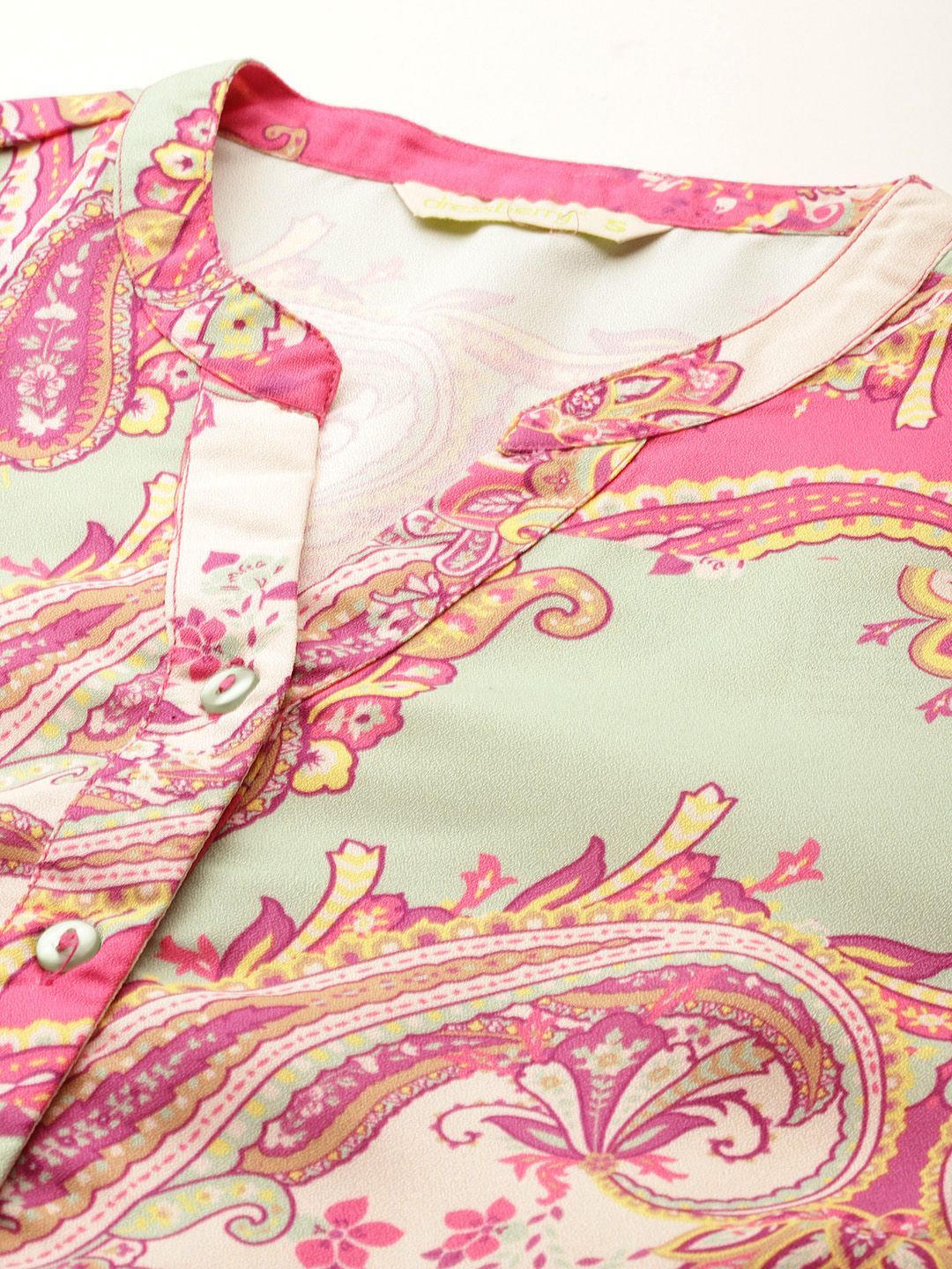 DressBerry Ethnic Motifs Print Puff Sleeves A-Line Mini Dress with Belt