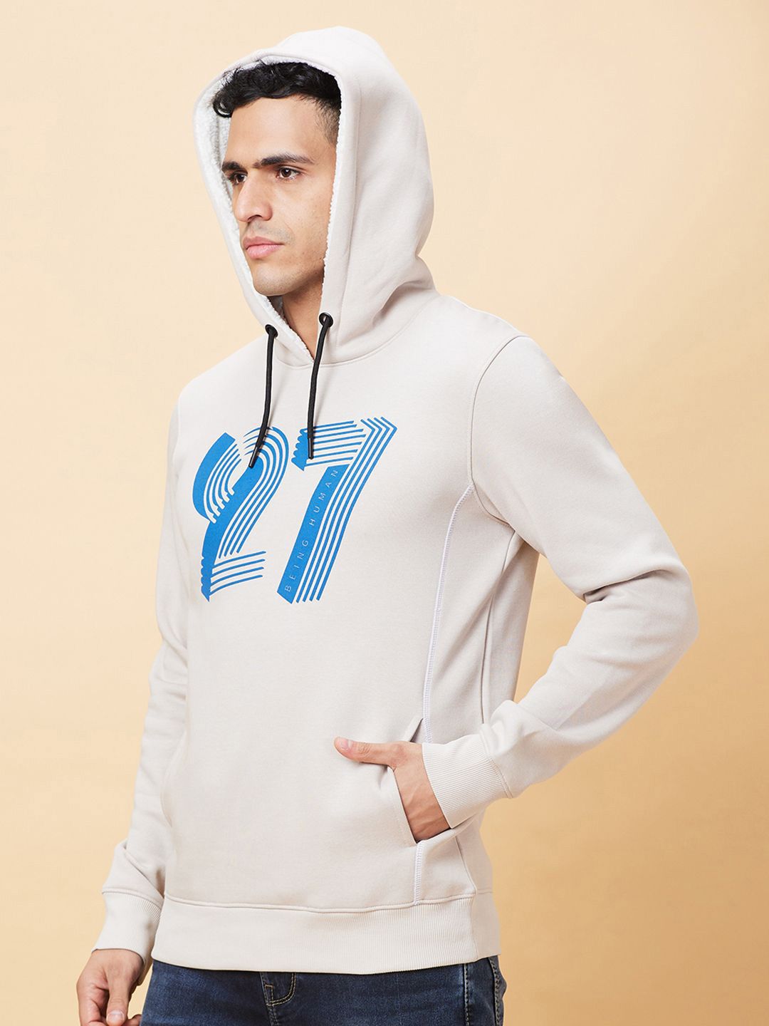 Being Human Printed Hooded Sweatshirt