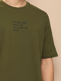 Difference of Opinion Men Typography Printed Pure Cotton Oversized T-shirt