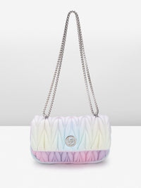 Lino Perros Women Geometric Textured Structured Sling Bag with Quilted Detail