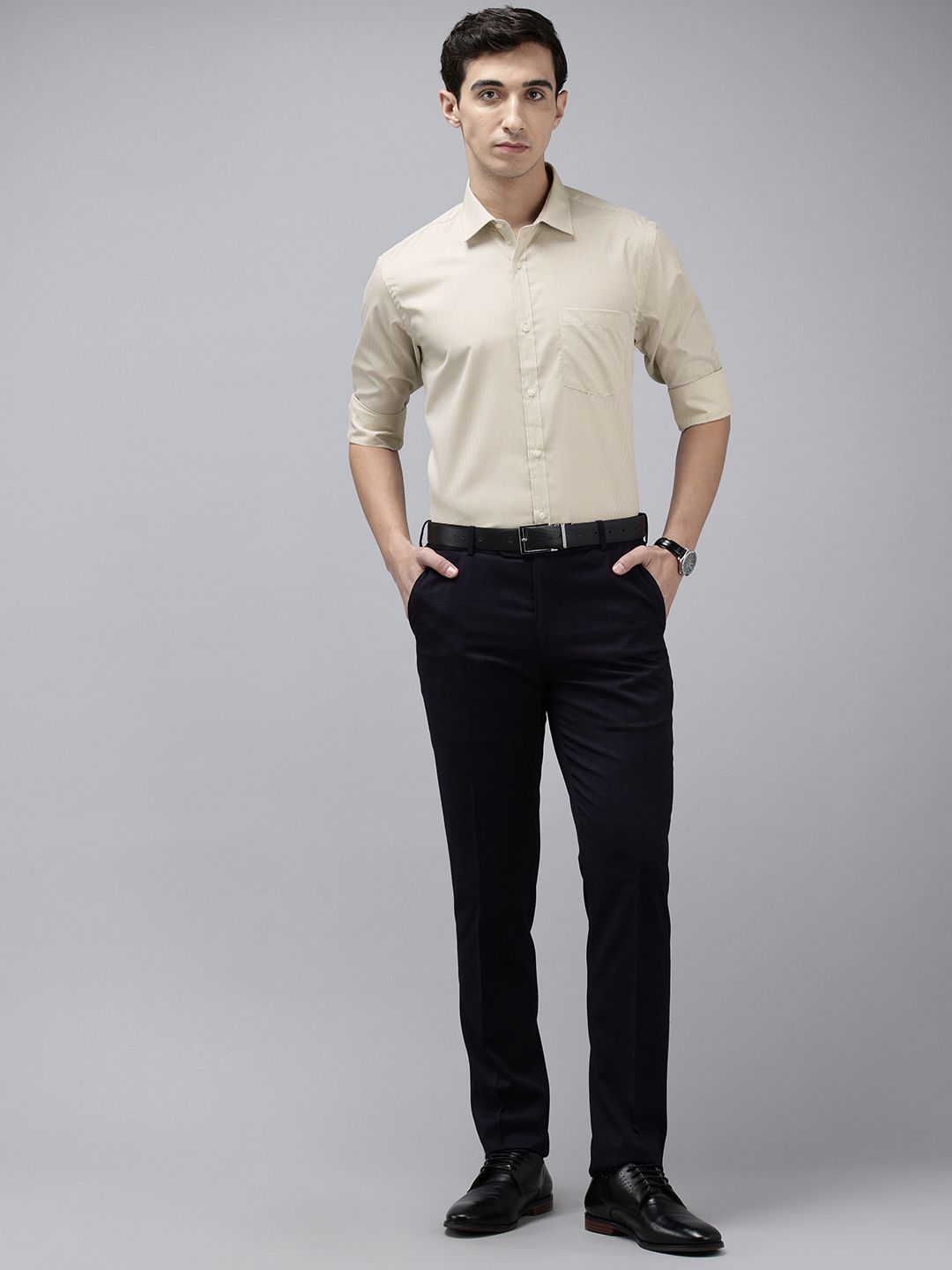 Park Avenue Slim Fit Micro Checked Formal Shirt
