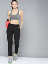 HRX By Hrithik Roshan Training Women Jet Black Rapid-Dry Brand Carrier Track pants