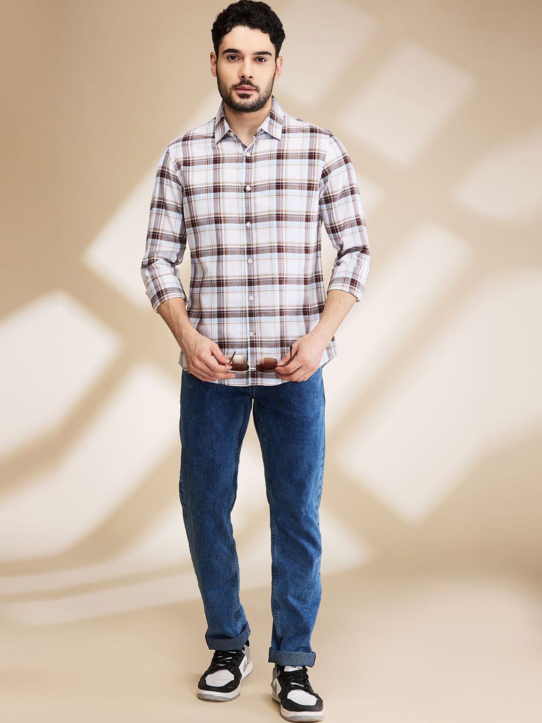 Being Human Men Slim Fit Tartan Checks Opaque Checked Casual Shirt