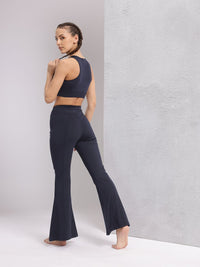 HRX by Hrithik Roshan Solid Crop Top with Bootcut Pants Yoga Tracksuit