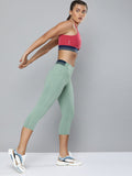 HRX by Hrithik Roshan Women Blue Solid 3/4th Training Tights