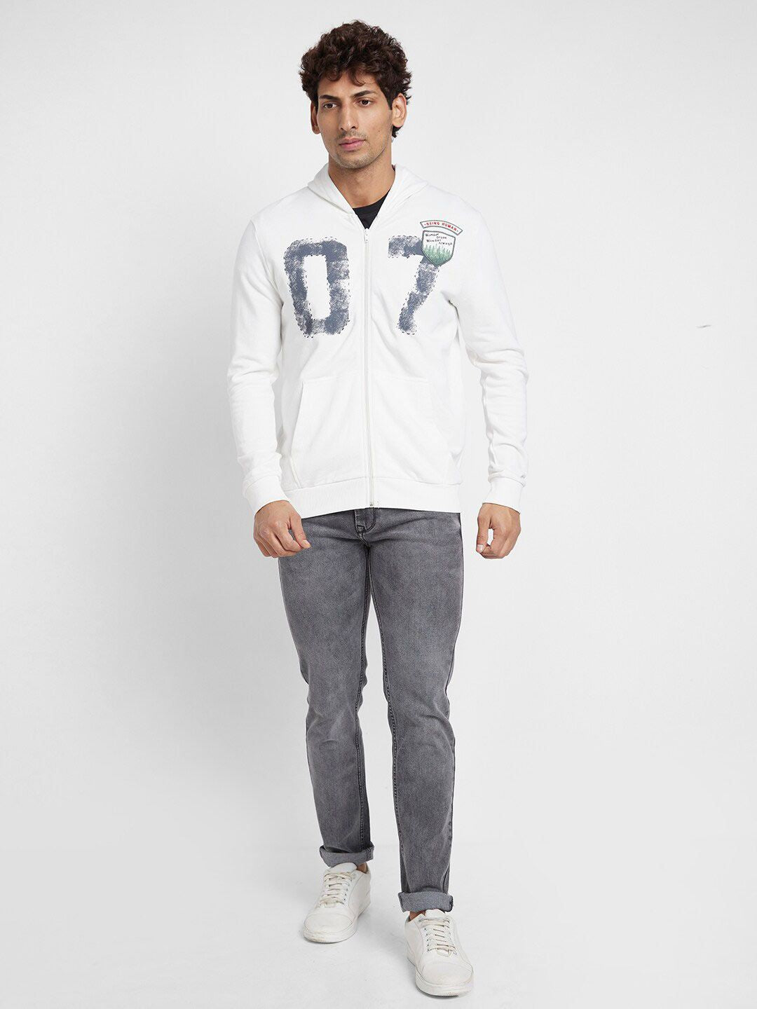 Being Human Graphic Printed Hooded Long Sleeves Sweatshirt