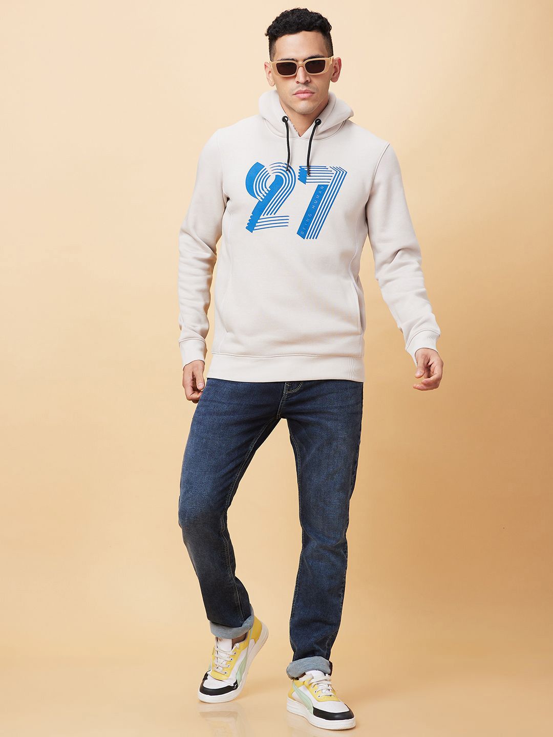 Being Human Printed Hooded Sweatshirt