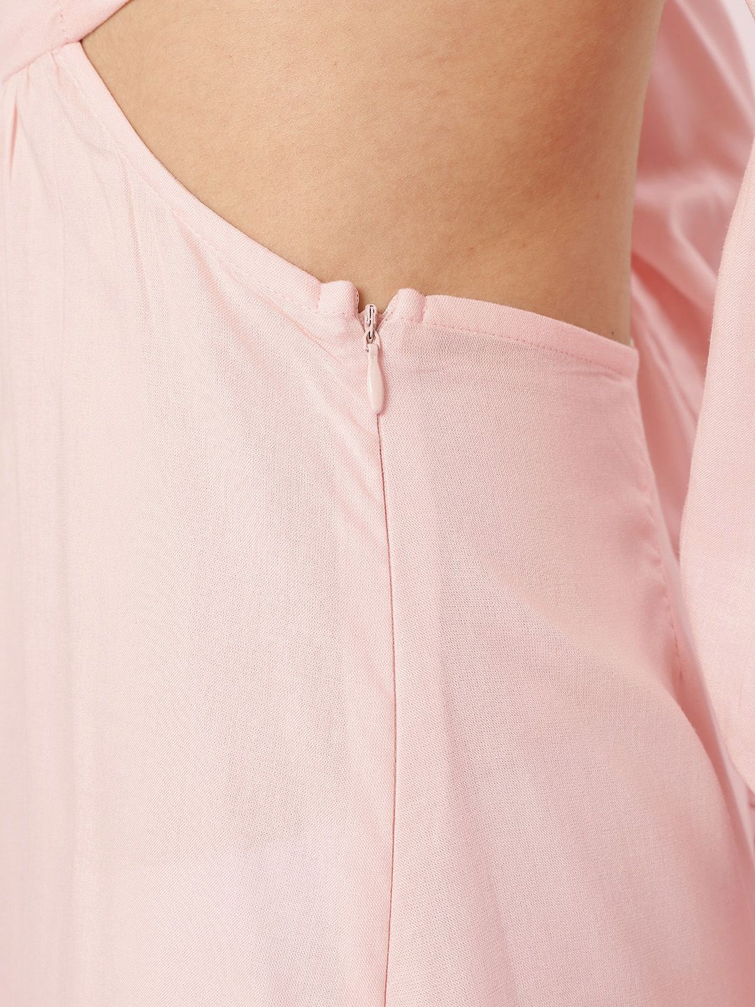 DressBerry Fairy Core Cold-Shoulder Sleeves Cut-Out Smocked Mini Dress