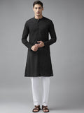 See Designs Men Black Regular Pure Cotton Kurta with Pyjamas