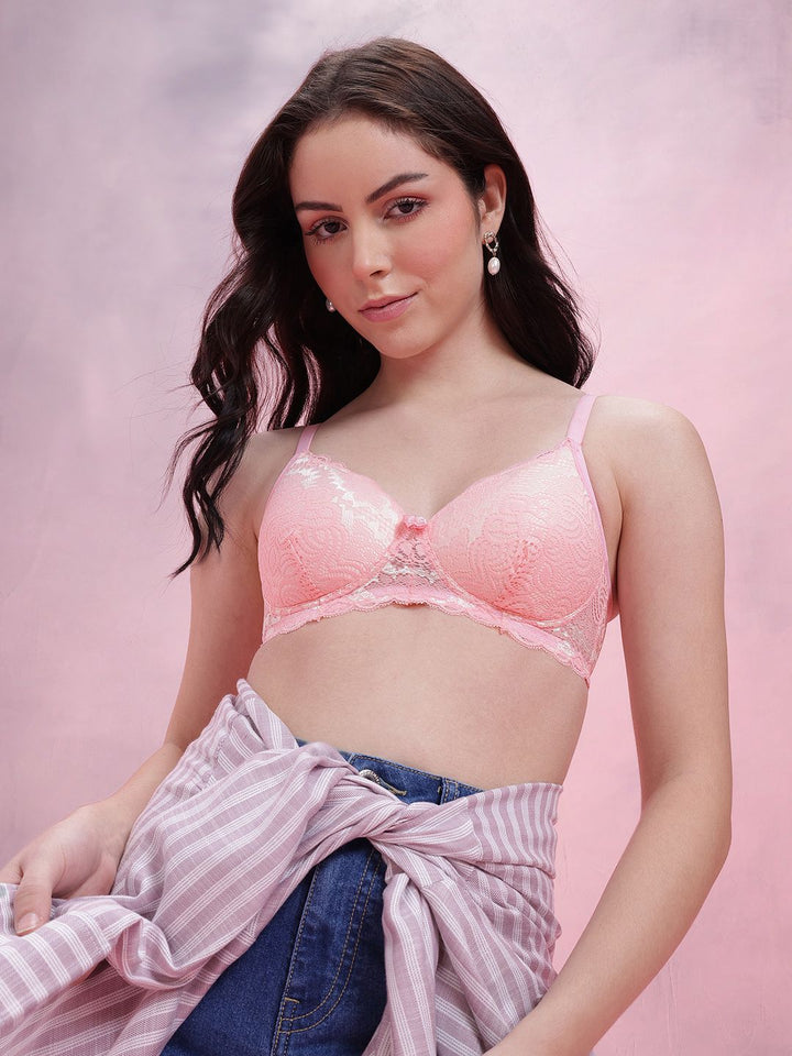 DressBerry Floral Bra Medium Coverage Lightly Padded