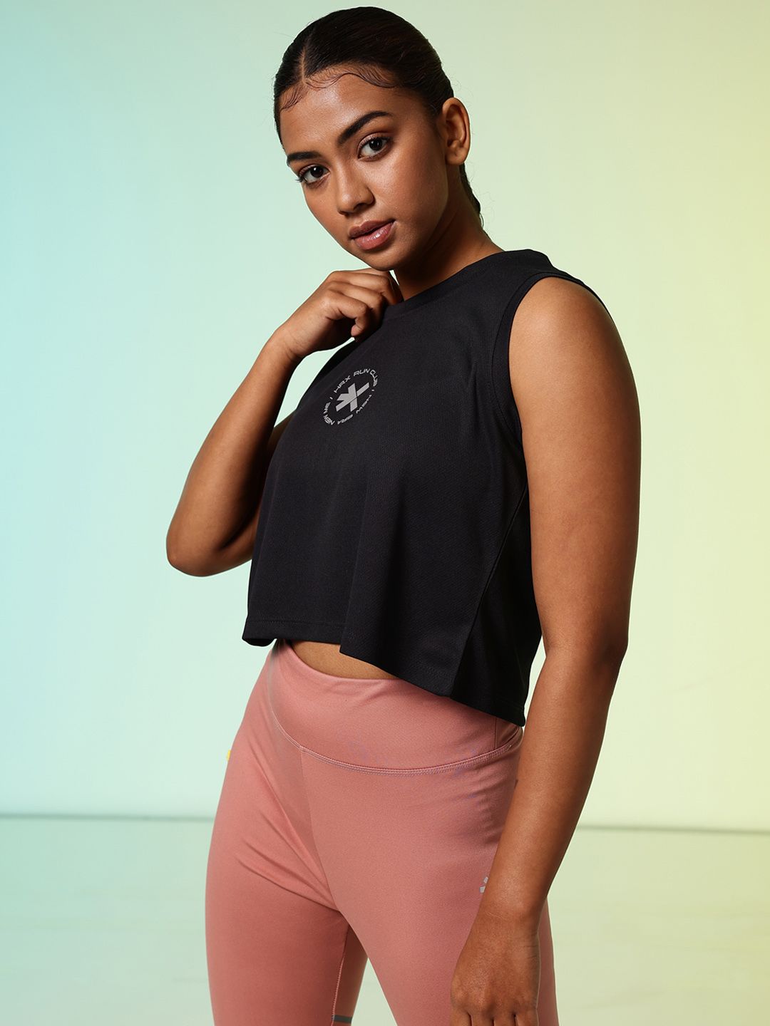 HRX by Hrithik Roshan Brand Logo Printed Cut-Out Back Rapid-Dry Running T-shirt