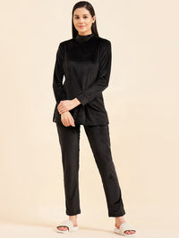 Sweet Dreams Black Mock Neck Top With Pyjamas