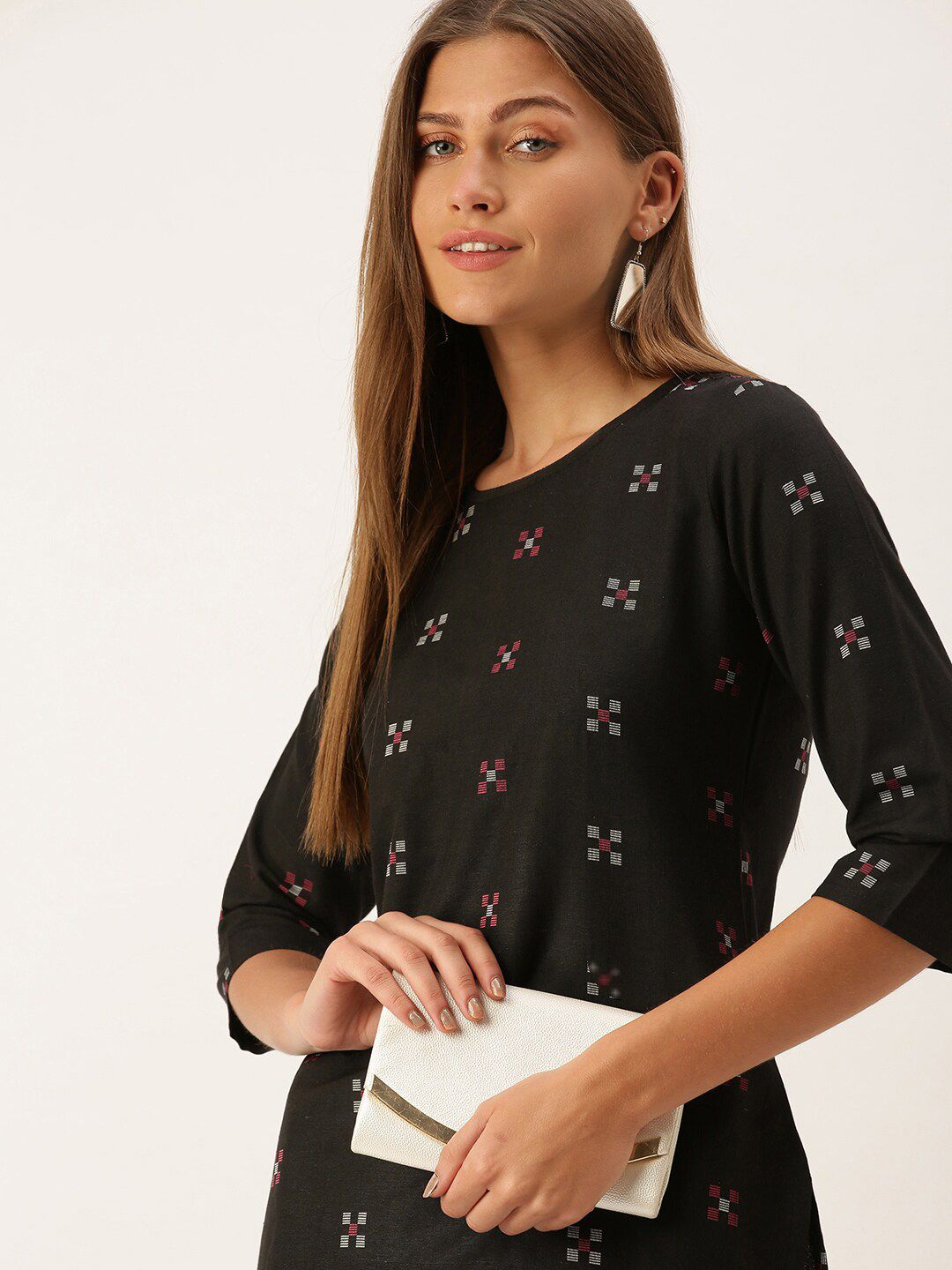 KALINI Woven Design Kurta with Trousers