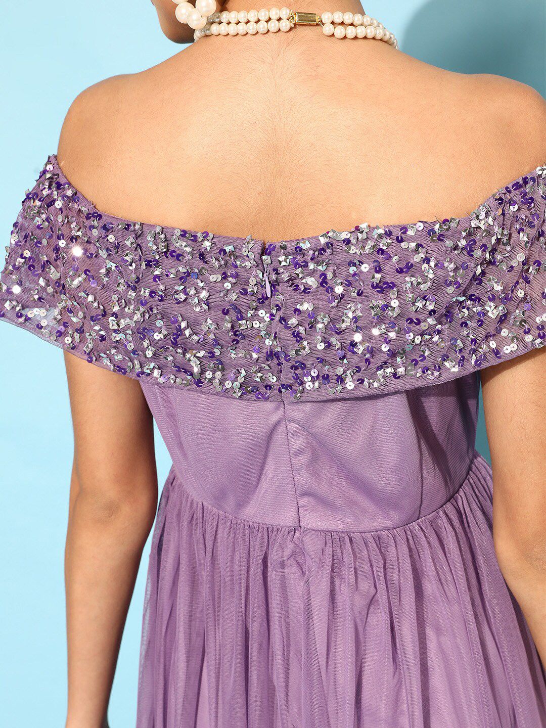 STREET 9 Women Lavender Solid Dress