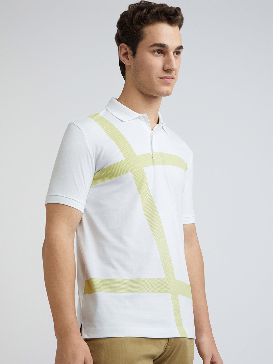 Park Avenue Striped Polo Collar Slim Fit T-shirt