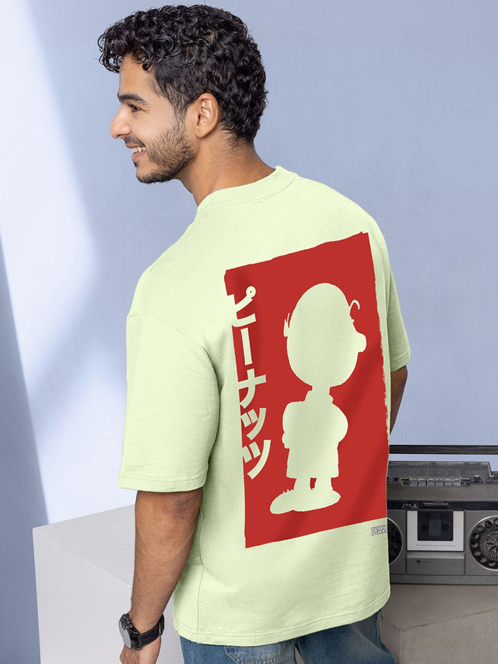 Bewakoof Green Charlie Jap Graphic Printed Oversized T-shirt