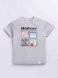 Happy Faces Boys Pure Cotton Typography & Graphic Printed T-shirt