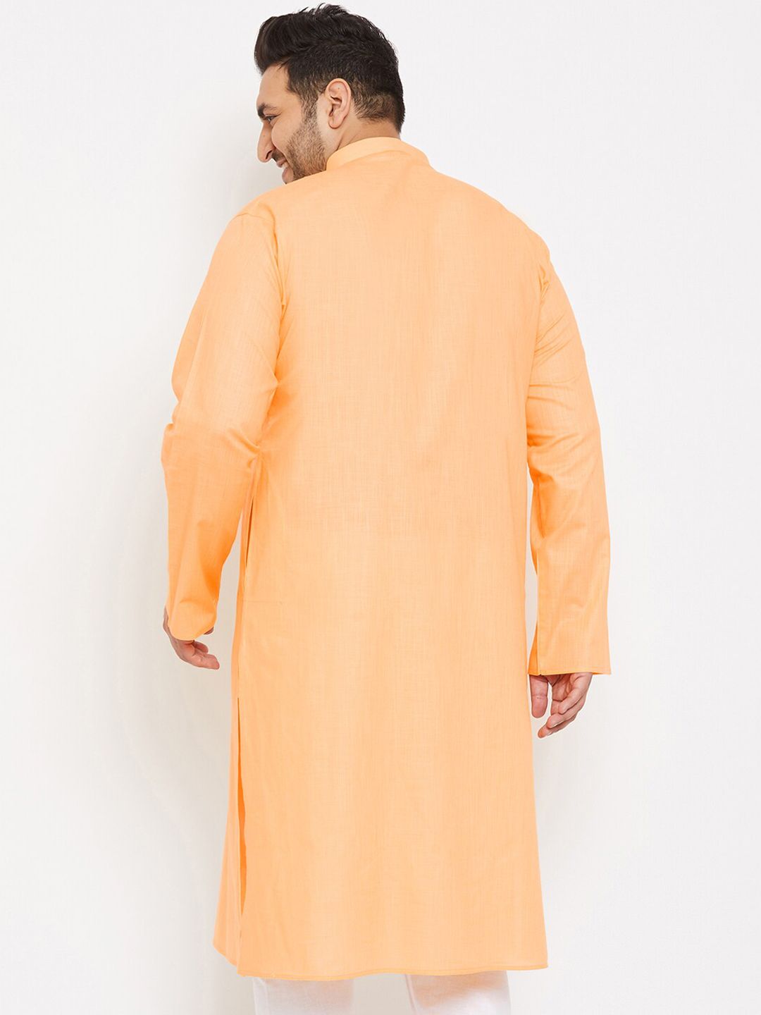 VASTRAMAY Men Orange Cotton Kurta