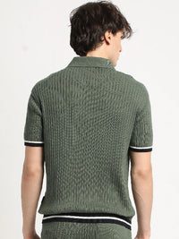 THE BEAR HOUSE Men Striped Regular Fit Polo T-Shirt