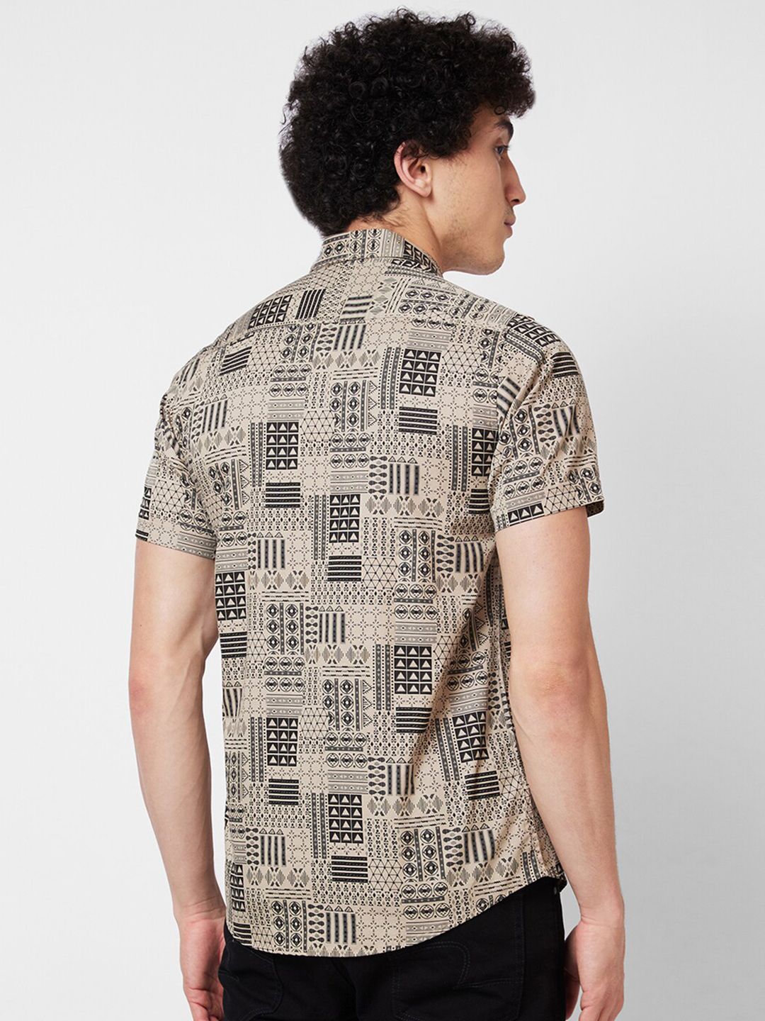 SPYKAR Abstract Opaque Printed Cotton Casual Shirt