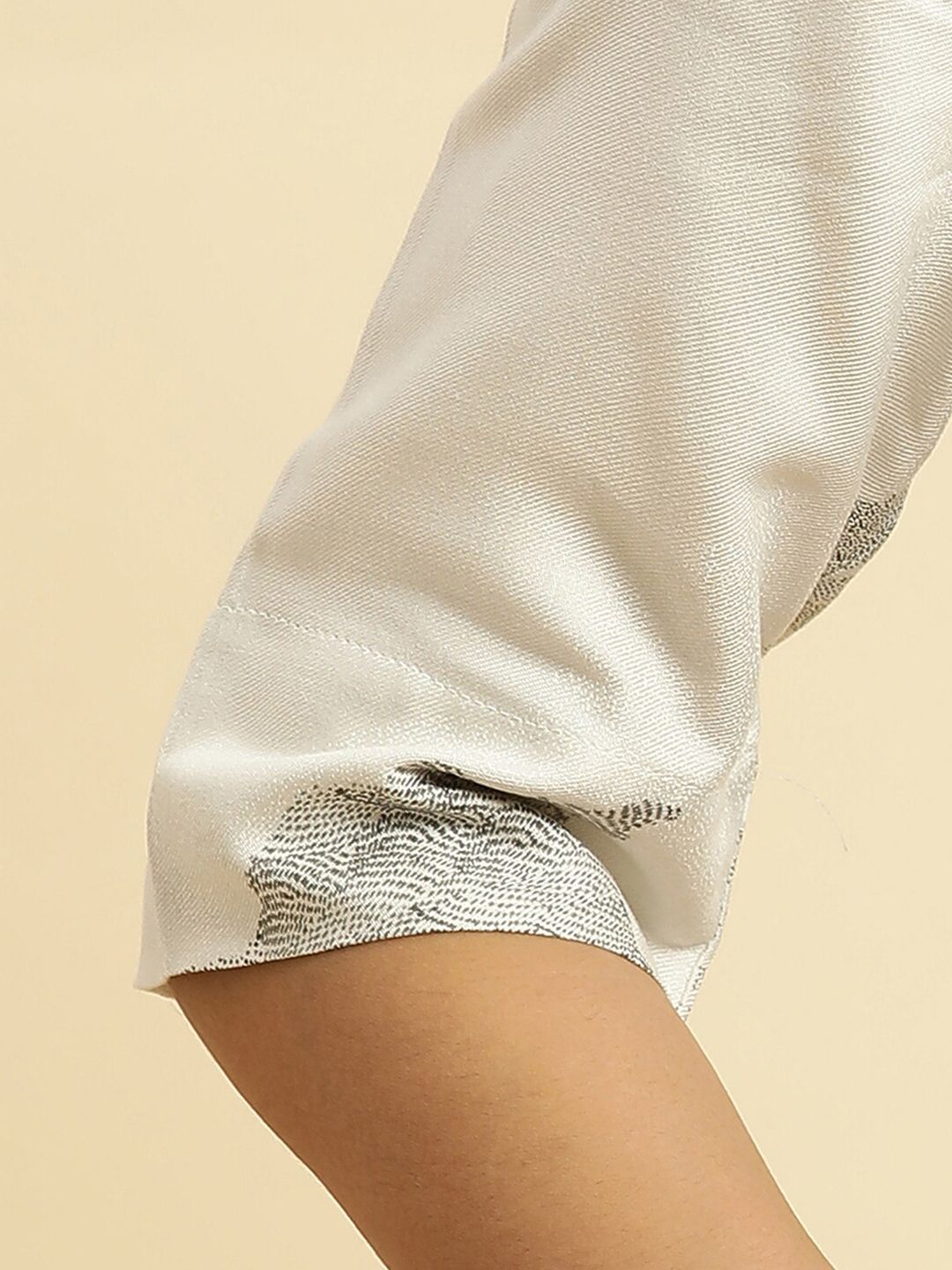 W Abstract Printed Belted Detailed Shirt Collar Shirt Style Dress