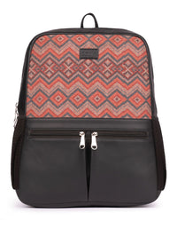 ZOUK  Women Chevron Printed Vegan Leather Backpack-Up to 16 inch