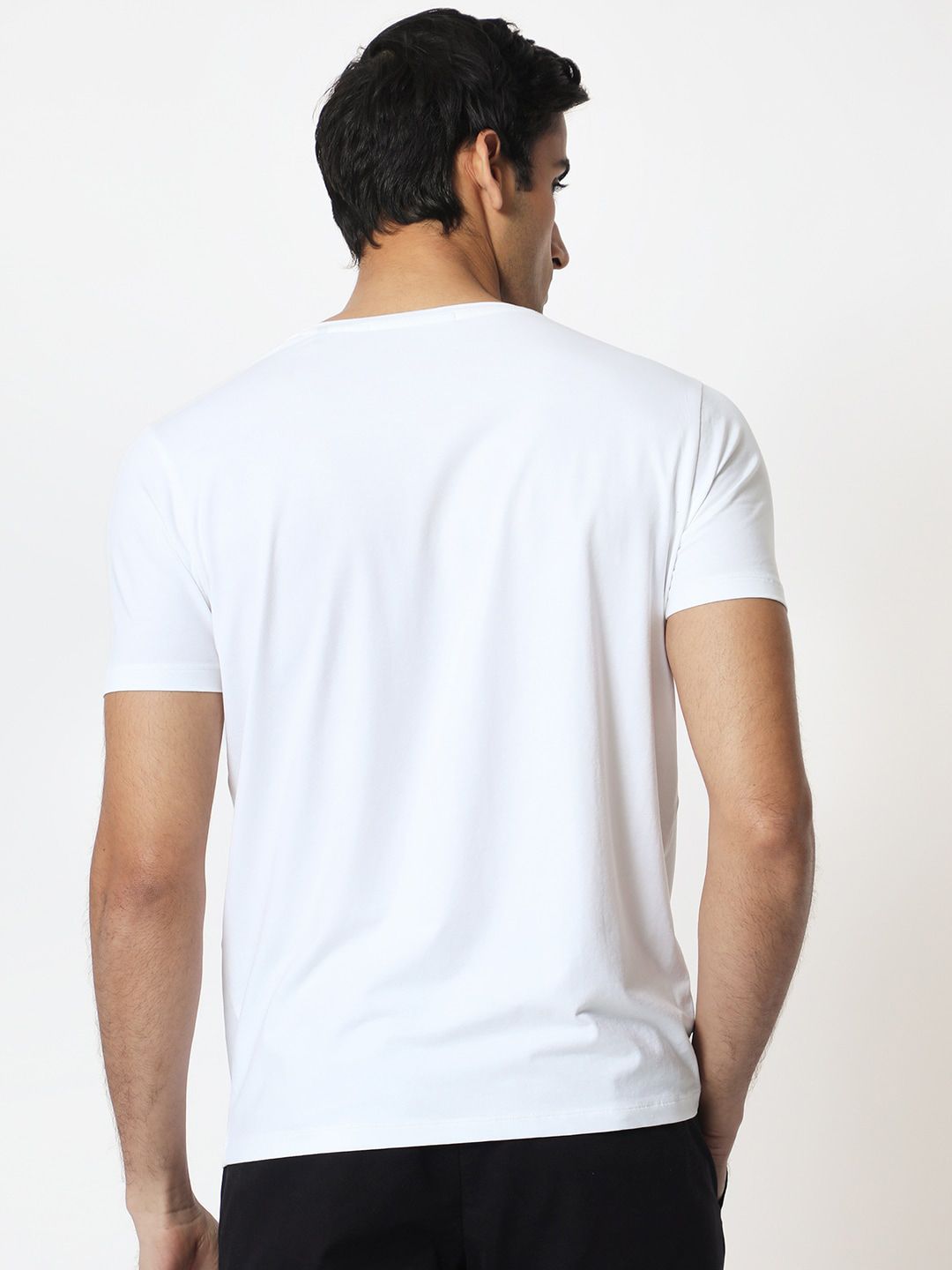 RARE RABBIT Men Heras Typography Printed Cotton Slim Fit T-Shirt