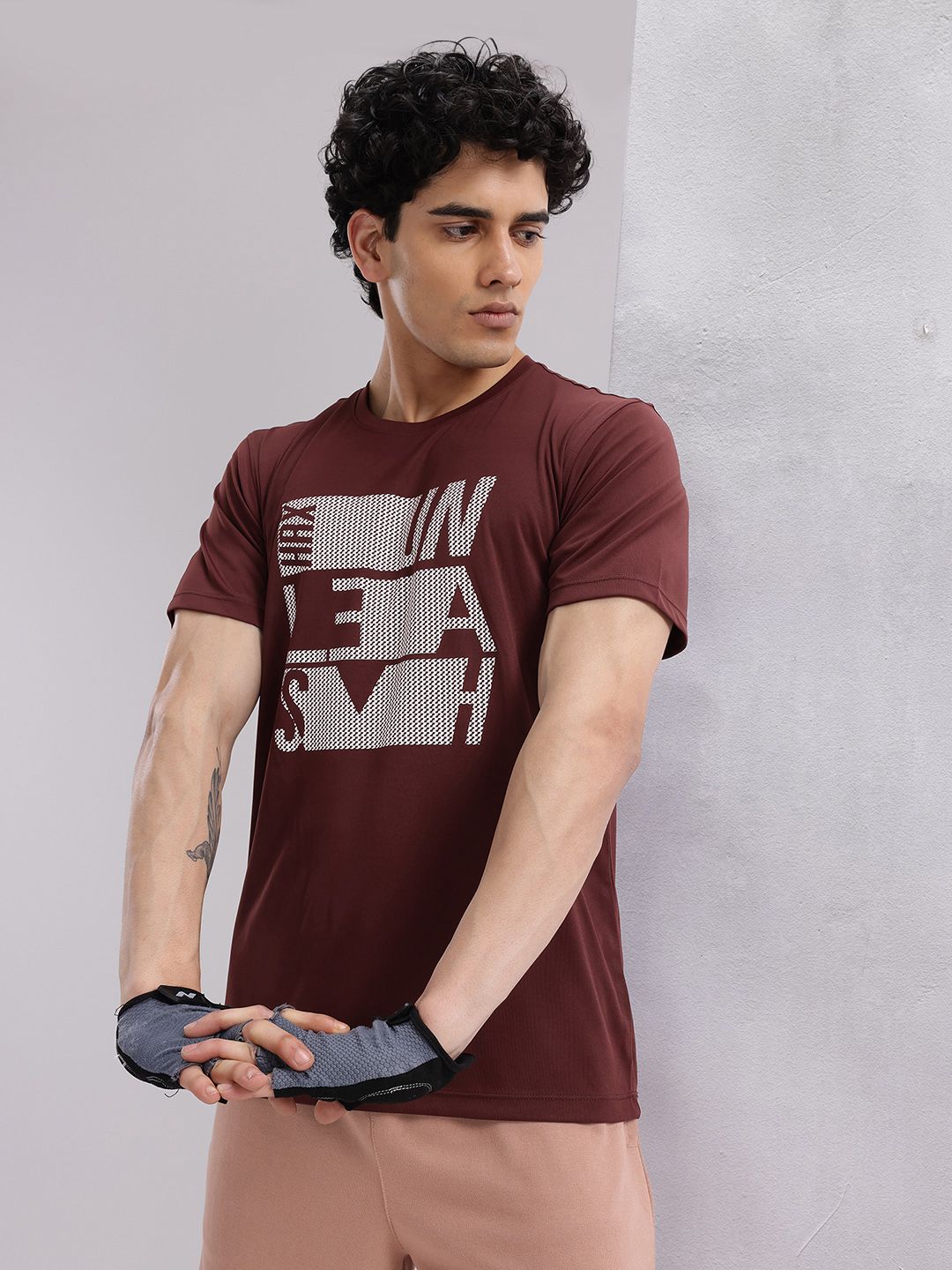 HRX by Hrithik Roshan Men Typography Printed Rapid-Dry Training T-shirt