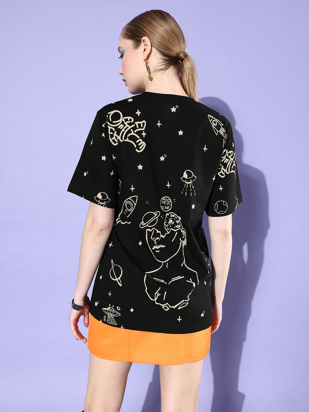 DILLINGER Women Graphic Printed Loose T-shirt