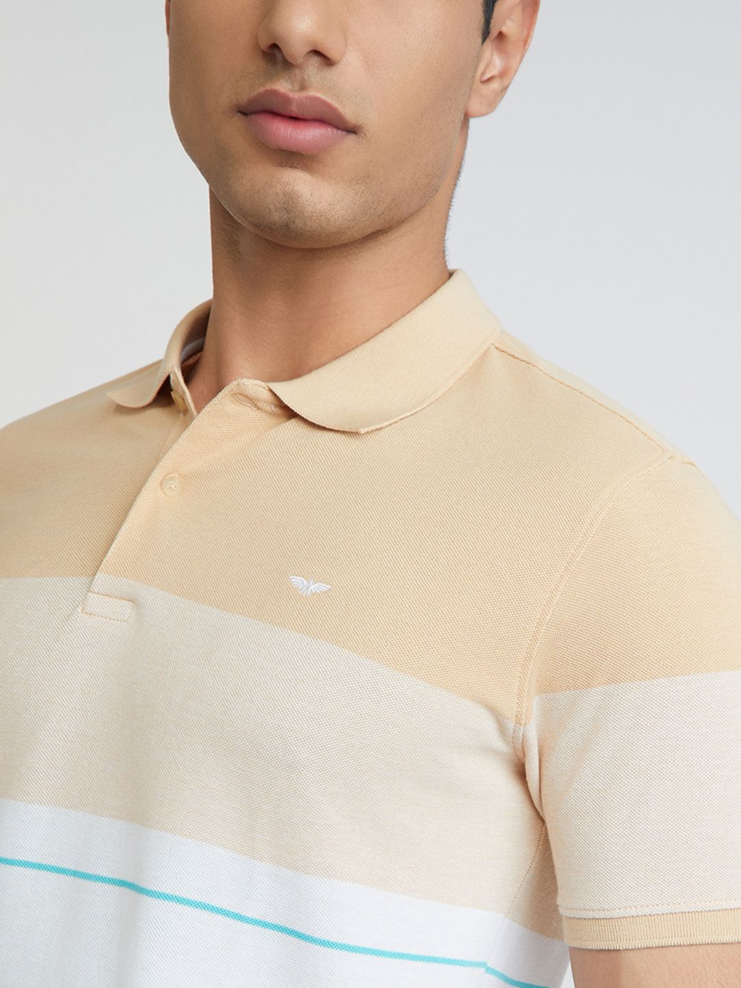 Park Avenue Striped Polo Collar Slim Fit T-shirt