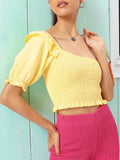 DressBerry Smocked Serenity One-Shoulder Glam Top
