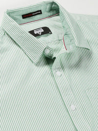 Thomas Scott Men Green Smart Slim Fit Opaque Casual Shirt