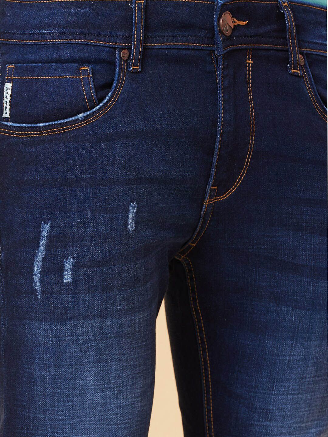 Being Human Men Low Distress Light Fade Jeans