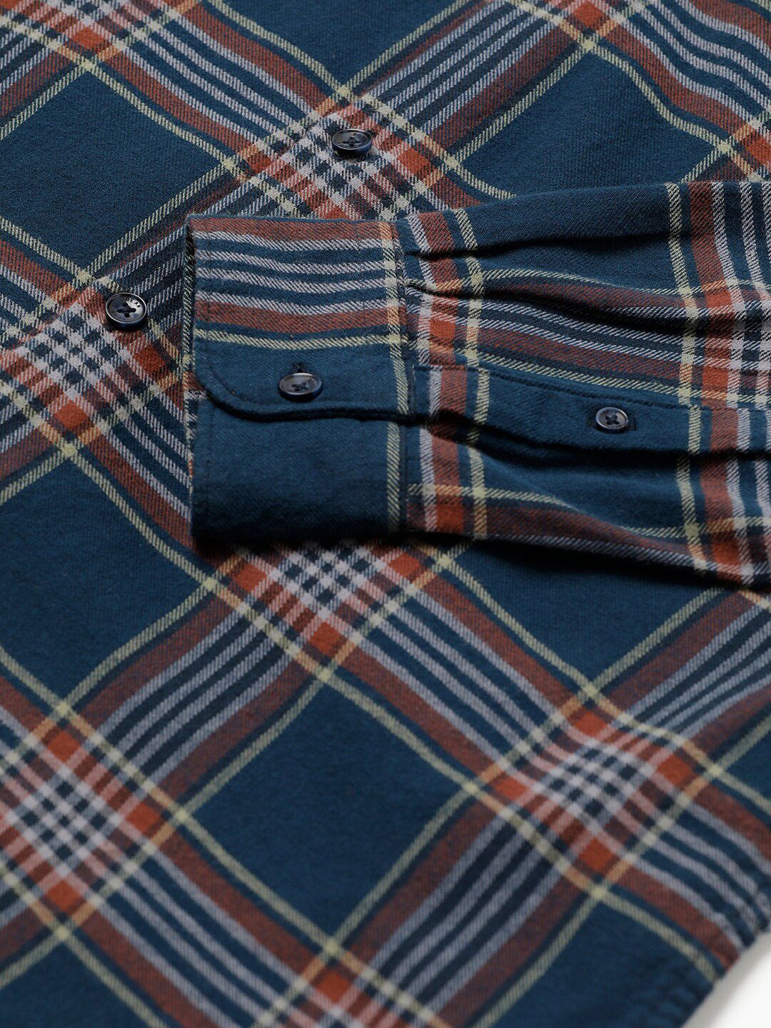 THE BEAR HOUSE Slim Fit Tartan Checks Pure Cotton Casual Shirt