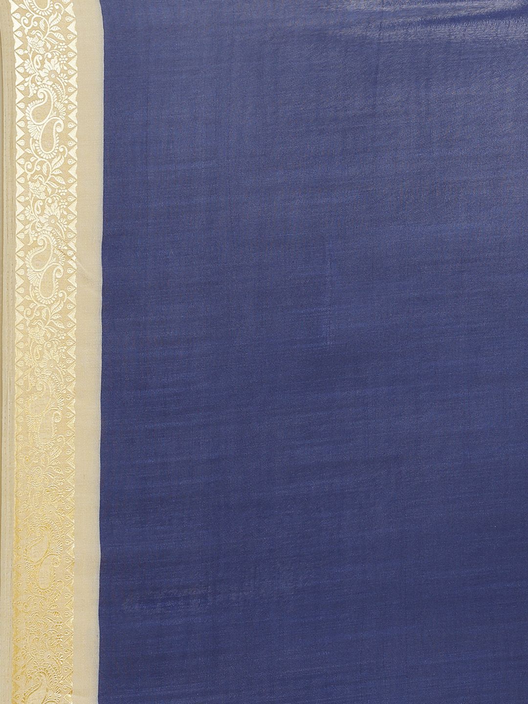 Saree mall Navy Blue & Beige Solid Saree