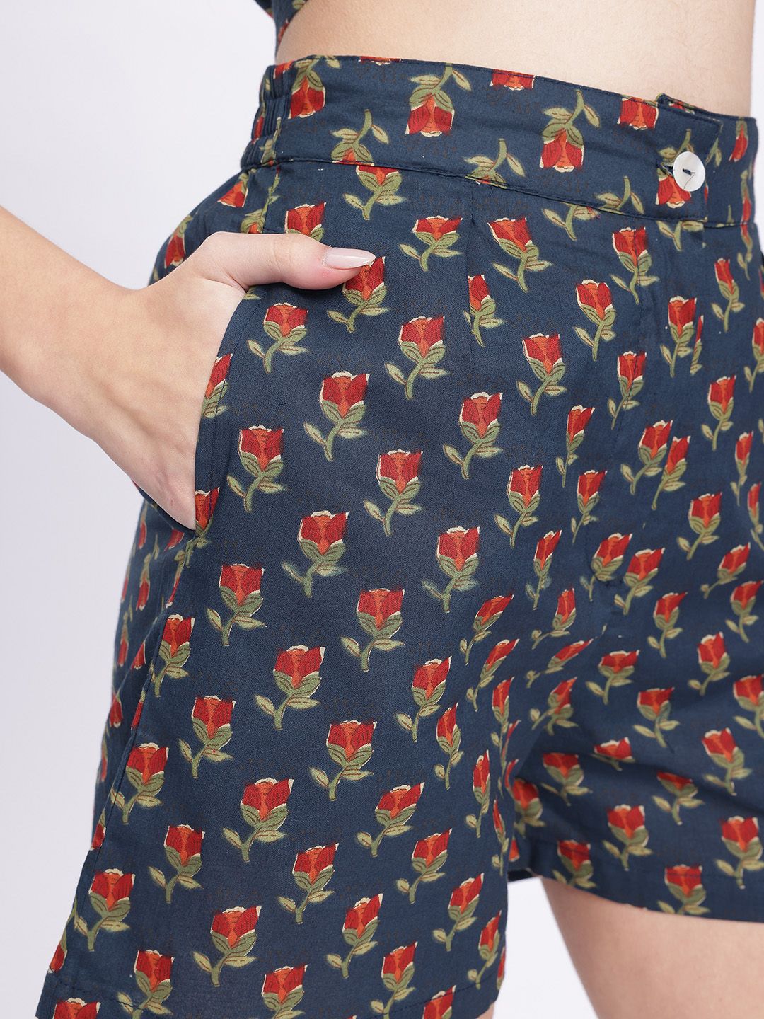 DressBerry Floral Fusion Printed Cropped Co-Ords