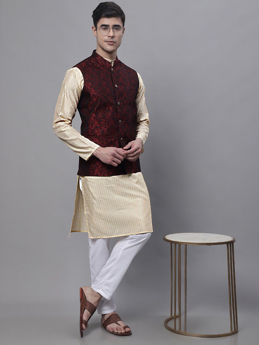 Jompers Woven Design Nehru Jackets