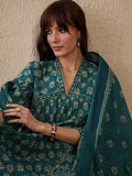 Indo Era Women Floral Printed Empire Pure Cotton Kurta with Trousers & With Dupatta
