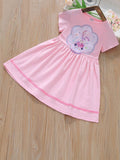 YK Girls Cotton Round Neck Fit & Flare Dress