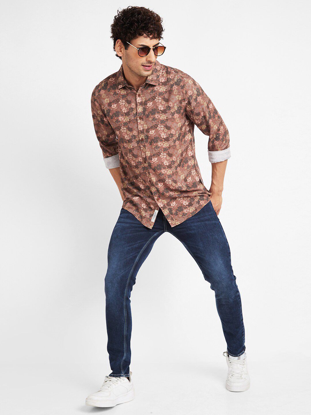 Being Human Slim Fit Floral Printed Casual Shirt