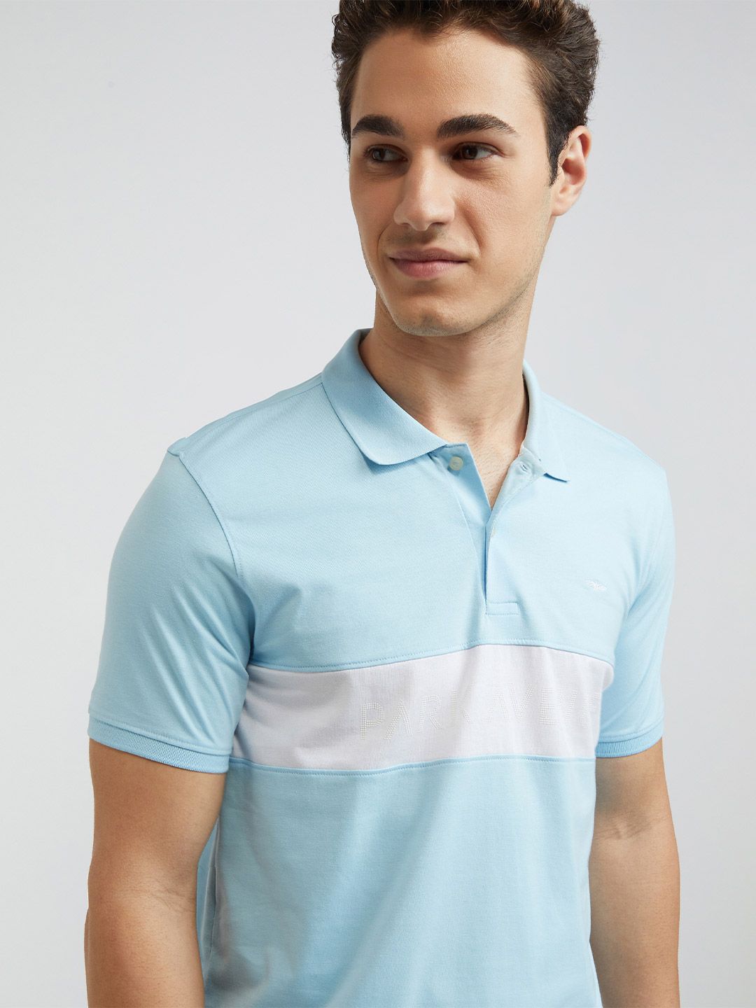 Park Avenue Cotton Rich Striped Polo Collar Slim Fit T-shirt