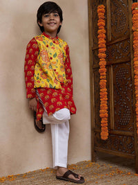 pspeaches Boys Mandarin collar Animal Printed Regular Kurta with Pyjamas