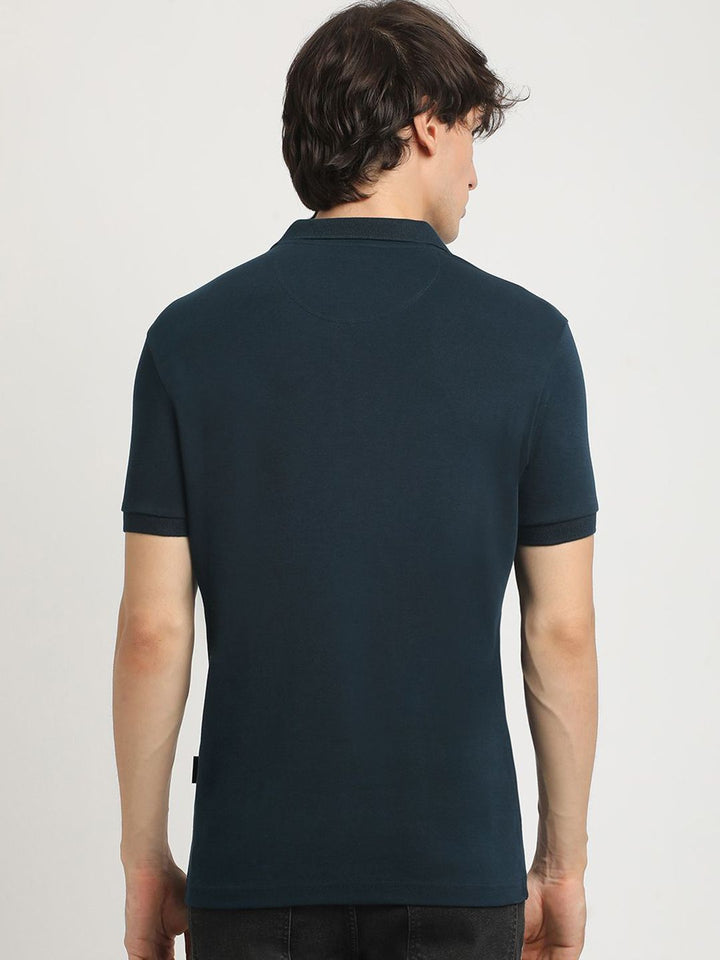 THE BEAR HOUSE Men Solid Slim Fit Polo Neck Tshirt
