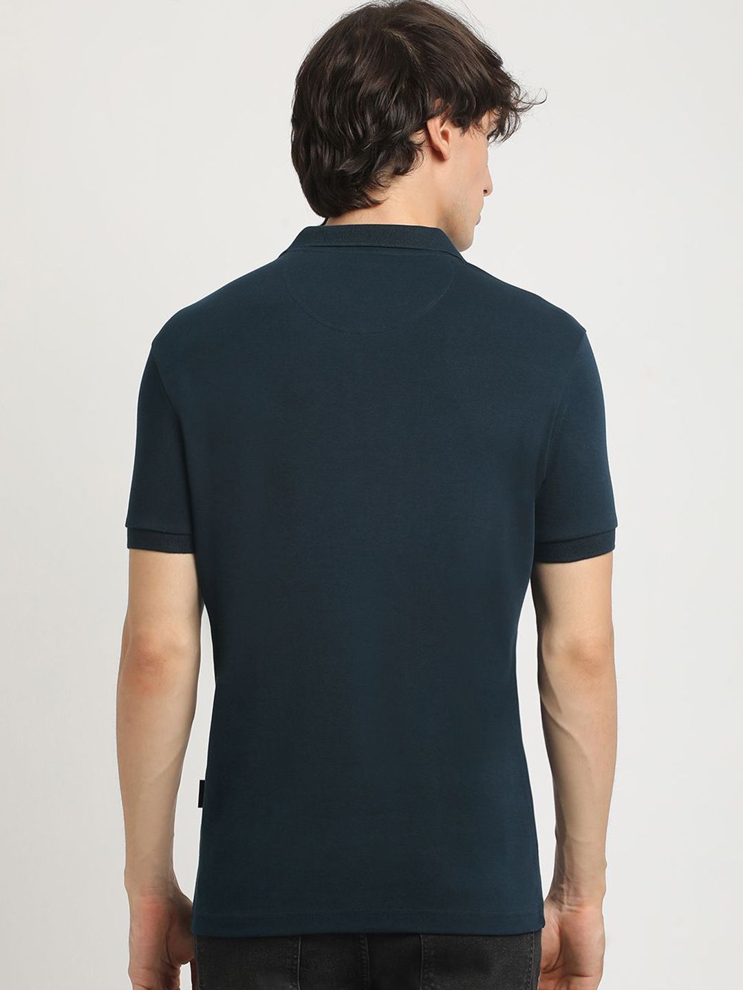 THE BEAR HOUSE Men Solid Slim Fit Polo Neck Tshirt