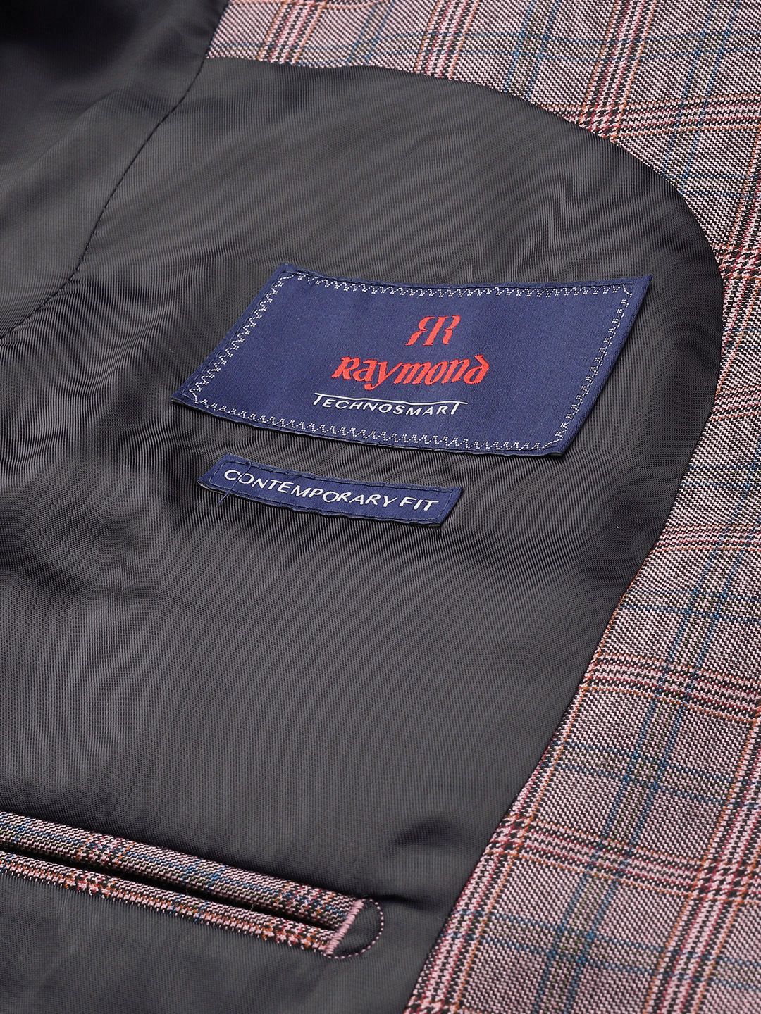 Raymond Men Contemporary Fit Checked Formal Blazer